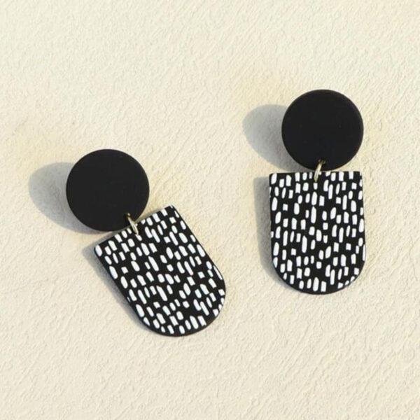 Black and white earrings