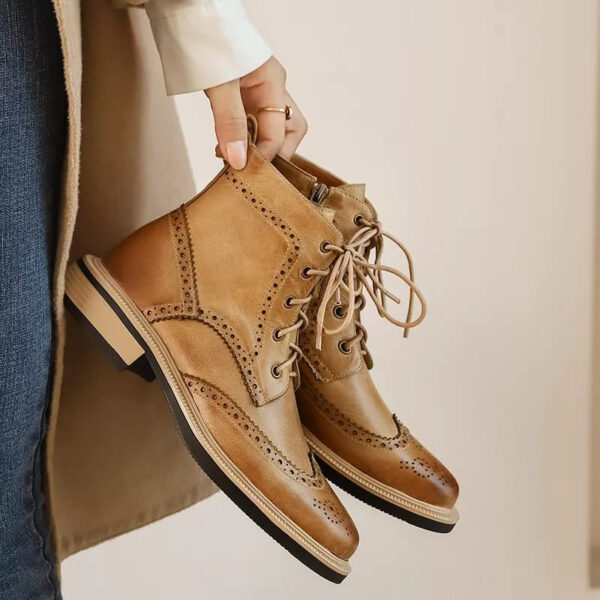 Leila Leather Boots - Brown