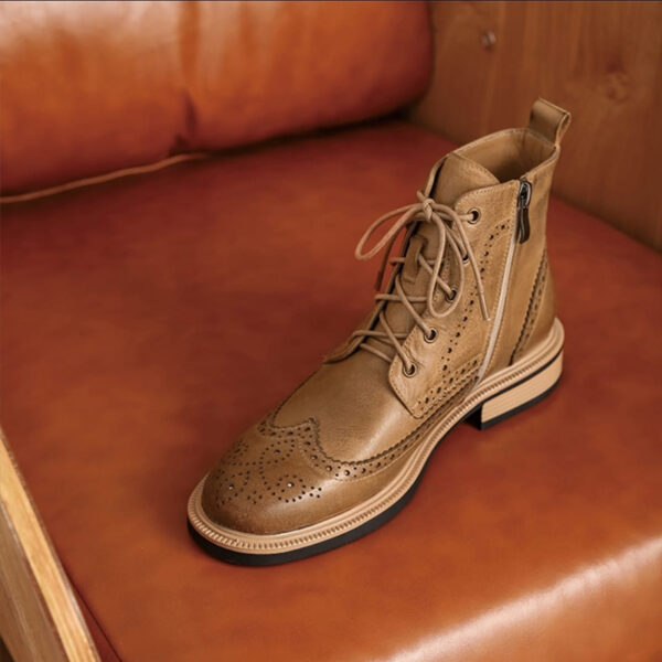 Leila Leather Boots - Brown - Image 2