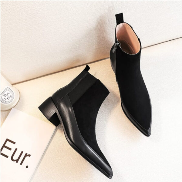 Rati Nude Leather Boots with Suede Details Nude - Image 2